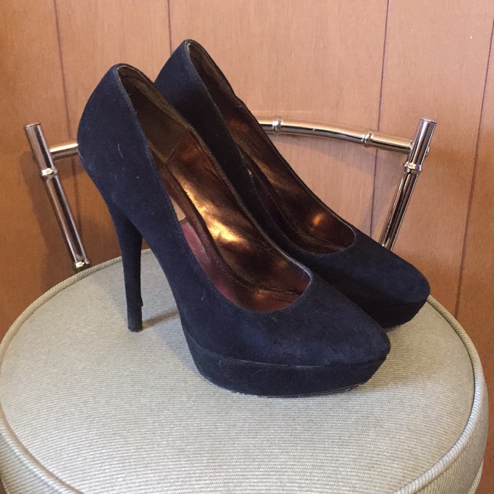 Steve Madden Black Suede Platform Heels